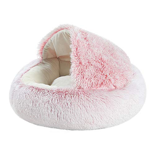 Rysmliuhan Shop Hundehöhle Kleine Hunde Katzenhöhle Warmes Hundebett Plüsch Hundebett Kätzchenbett Hundeschlafsäcke Flauschiges Katzenbett Hund Schlafsofa 40X40,pink Pearl von Rysmliuhan Shop