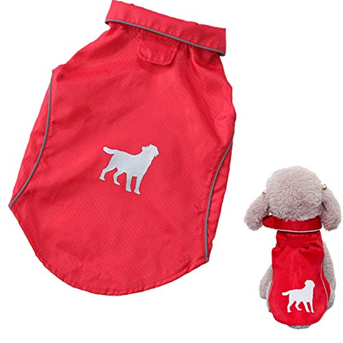 Rysmliuhan Shop Hunderegenmantel Für Kleine Hunde Hunde Regenmantel Wasserdicht Welpenregenmantel Hundemäntel für mittlere Hunde Wasserdicht red,m von Rysmliuhan Shop