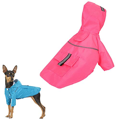 Rysmliuhan Shop Hunderegenmantel Grosse Hunde Hunde Regenmantel Wasserdicht Welpenregenmantel Hund Regenmantel mit Kapuze Hundemäntel wasserdicht und warm pink,s von Rysmliuhan Shop