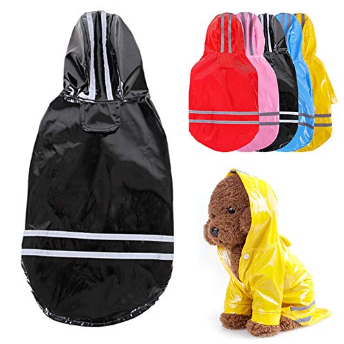 Rysmliuhan Shop Hunderegenmantel Grosse Hunde Regenjacke Hund Hund voller Regenmantel Welpenregenmantel Großer Hund Regenmantel Wasserdichter Regenmantel für Hunde Black,l von Rysmliuhan Shop