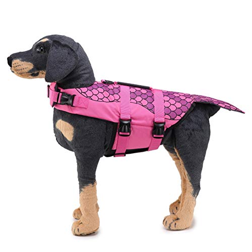 Rysmliuhan Shop Hundeschwimmwesten Hunde Schwimmweste wasserdichte Hundejacken Hundemäntel für kleine Hunde wasserdicht Hund Schwimmweste Schwimmwesten für Haustiere pink,l von Rysmliuhan Shop