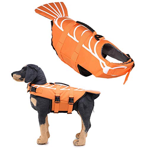 Rysmliuhan Shop Hundeschwimmwesten Schwimmweste Hunde Hundemäntel wasserdicht und warm wasserdichte Hundejacken Hundemäntel für kleine Hunde wasserdicht 01orange,l von Rysmliuhan Shop