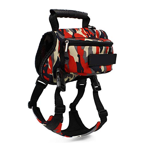 Rysmliuhan Shop Hundetasche Hundetragetasche Hunderucksack Dogs Self Rucksack Verstellbarer Hunderucksack Haustier Rucksack Hundegeschirrtasche Hundereisetasche red,XL von Rysmliuhan Shop