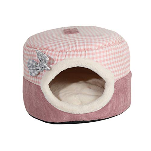 Rysmliuhan Shop Katzenhöhle Hundebetten Katzenschlafsack Flauschiges Hundebett Kleines Katzenbett Warmes Hundebett Plüsch Hundebett Günstige Hundebetten S,pink von Rysmliuhan Shop