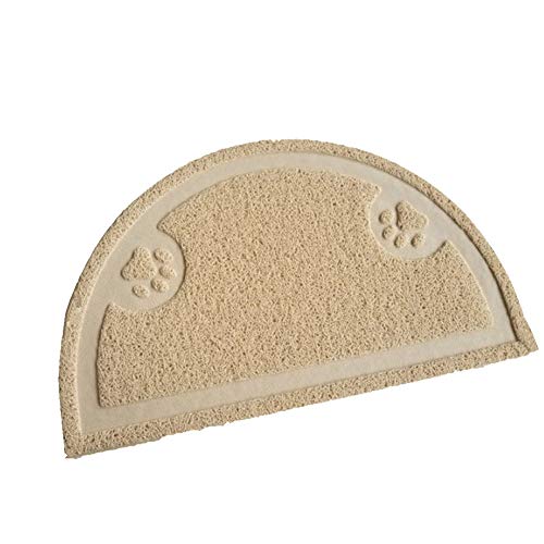 Rysmliuhan Shop Katzenmatte Katzenklo Napfunterlage Hund Katzenstreumatte waschbar wasserdichte Haustiermatte Tablett mit Tiernahrung Kitten Litter Tray Mat Cream Colored von Rysmliuhan Shop