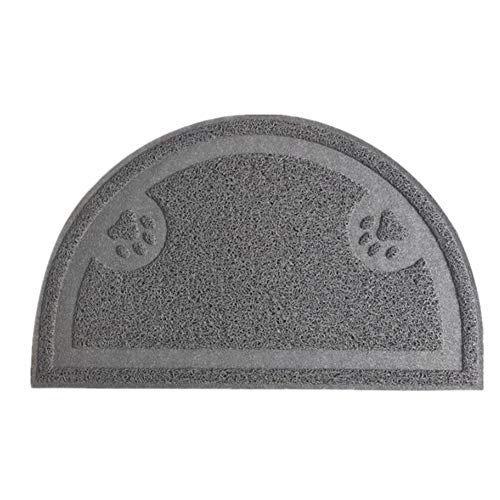 Rysmliuhan Shop Katzenmatte Katzenklo Napfunterlage Hund Katzenstreumatte waschbar wasserdichte Haustiermatte Tablett mit Tiernahrung Kitten Litter Tray Mat Gray von Rysmliuhan Shop