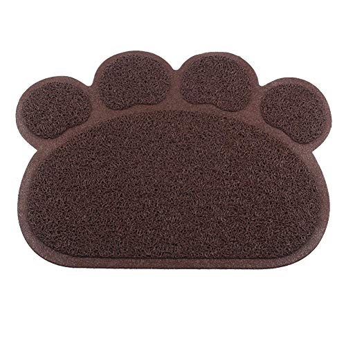 Rysmliuhan Shop Napfunterlage Hund Fressnapf Unterlage Katzenfütterungsmatte Katzenstreumatte waschbar Hundenapf Mat Tischset Cat Katzenfutter Mat Wipe Clean Brown,30 * 40cm von Rysmliuhan Shop