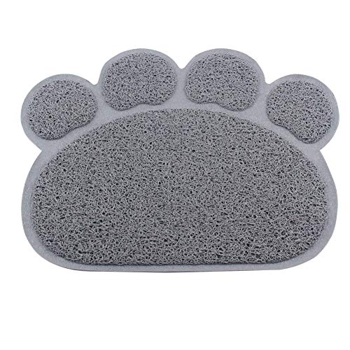 Rysmliuhan Shop Napfunterlage Hund Fressnapf Unterlage Katzenfütterungsmatte Katzenstreumatte waschbar Hundenapf Mat Tischset Cat Katzenfutter Mat Wipe Clean Gray,45 * 60cm von Rysmliuhan Shop