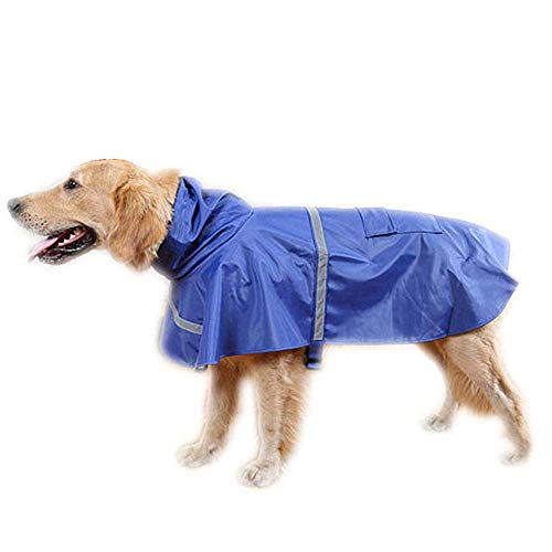 Rysmliuhan Shop Regenjacke Hund Hunderegenmantel Für Kleine Hunde Welpenregenmantel Haustier Regenmantel Hundemäntel wasserdicht und warm Hund Regenmantel mit Kapuze Blue,XL von Rysmliuhan Shop