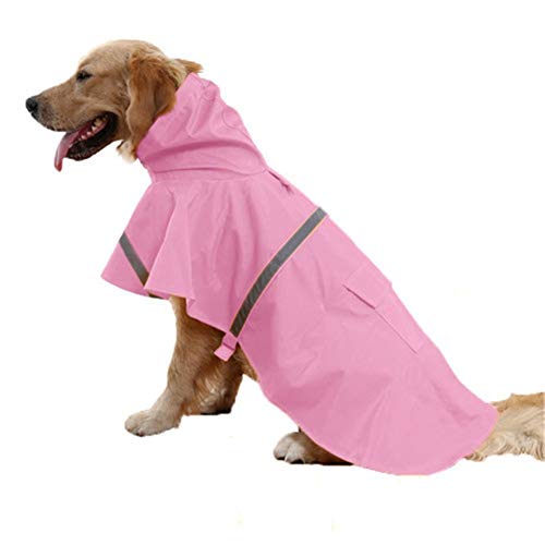 Rysmliuhan Shop Regenjacke Hund Hunderegenmantel Für Kleine Hunde Welpenregenmantel Haustier Regenmantel Hundemäntel wasserdicht und warm Hund Regenmantel mit Kapuze pink,XL von Rysmliuhan Shop