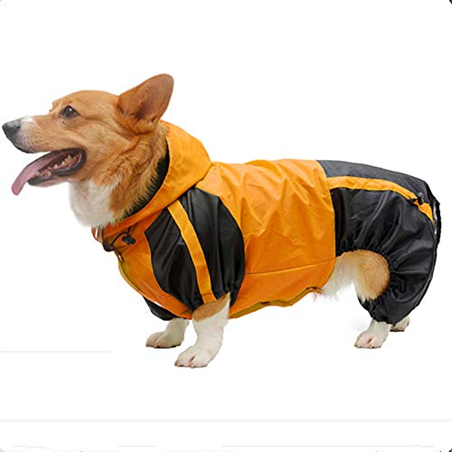 Rysmliuhan Shop Regenmantel Hunde Klein Regenjacke Hund Hundemäntel wasserdicht und warm Hund voller Regenmantel Hundemäntel für große Hunde wasserdicht orange,l-xs von Rysmliuhan Shop