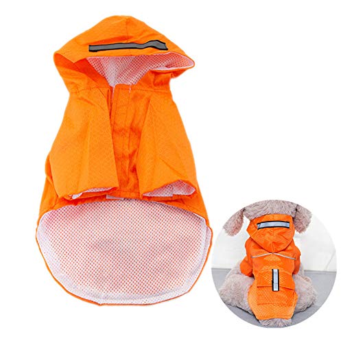 Rysmliuhan Shop Regenmantel Hunde Klein Regenjacke Hund Regenmantel für Hunde Großer Hund Regenmantel Haustier Regenmantel Hund Regenmäntel wasserdicht mit Kapuze orange,XL von Rysmliuhan Shop