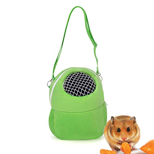 Rysmliuhan Shop Tragetasche Für Kleine Hunde Hundetasche Klein Welpenträger Rattenträger Stoff Haustier Träger Kleintierträger Pet Sling Carrier Hamstertasche Green,l von Rysmliuhan Shop