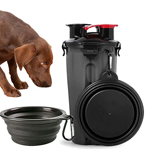 Rysmliuhan Shop Trinkflasche Hund Hundenapf Faltbar Faltbare Hundenäpfe Faltbare Hundenäpfe Hundereisezubehör Haustier-Reise-Wasserflasche Black von Rysmliuhan Shop