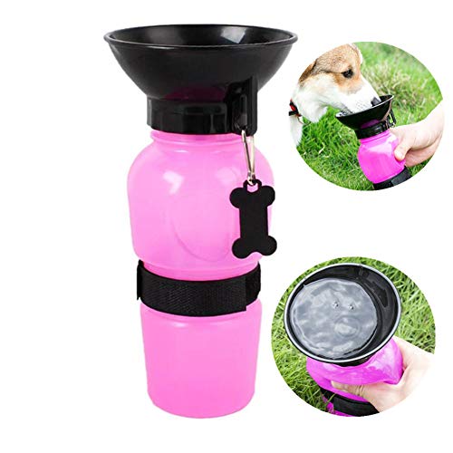 Rysmliuhan Shop Trinkflasche Hund Tragbare Haustier Wasserflasche Hundewasserflaschen-Zufuhr Hundegehzubehör Pet Outdoor Travel Wasserspender pink von Rysmliuhan Shop