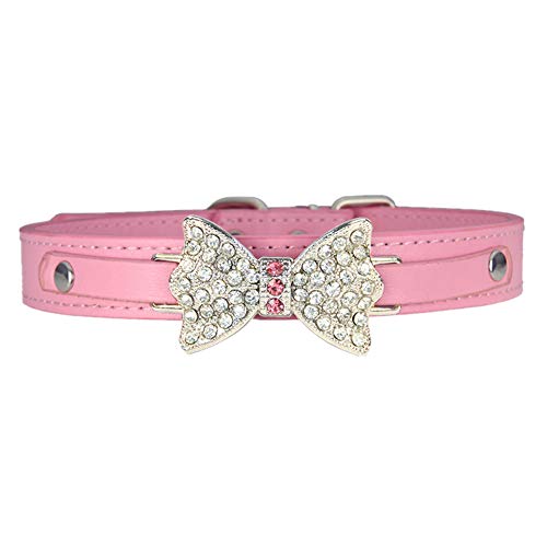 Welpenhalsbänder aus Leder, LED-Hundehalsband, große Hunde, Hundehalsband, große Hunde, Hundehalsband, Leder, Hundehalsband, Größe XXS, Rosa von Rysmliuhan Shop