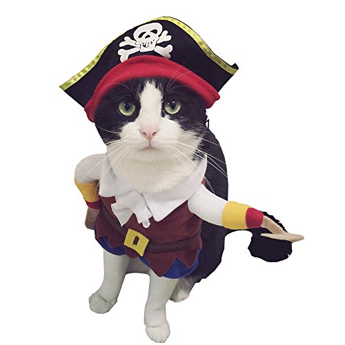 S-Lifeeling Pet Hund Katze Halloween Kostüme, Piraten der Karibik Hund Kostüme für Events Party Geburtstag Weihnachten Urlaub, Funny Pet Cowboy Outfit Kleidung für Hund Katze, M von S-Lifeeling