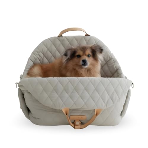 Stylish Chic 3-in-1 Haustier-Tragetasche, Hundegeldbörse & Autositz – Luxus-Reisetasche für Hunde und Katzen, Plüsch-Komfort, Mehrzweck-Lösung für Tierliebhaber (Grau, Medium) von S&C PetLux