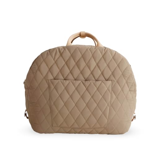 Stylish Chic 3-in-1 Haustier-Tragetasche, Hundegeldbörse und Autositz – Luxus-Reisetasche für Hunde und Katzen, Plüsch-Komfort, Mehrzweck-Lösung für Tierliebhaber (Olivgrün, Medium) von S&C PetLux