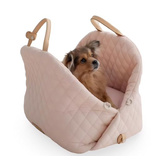 Stylish Chic 3-in-1 Haustier-Tragetasche, Hundegeldbörse & Autositz – Luxus-Reisetasche für Hunde und Katzen, Plüsch-Komfort, Mehrzweck-Lösung für Tierliebhaber (Rosa, Medium) von S&C PetLux