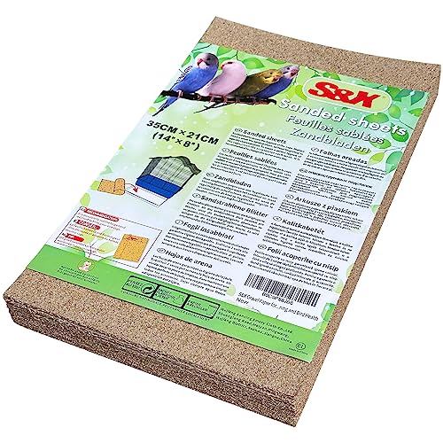 S&X Sandblätter für Vogelkäfige, 30 Stück/Packung (35 cm x 21 cm, 30 Stück) von S&X