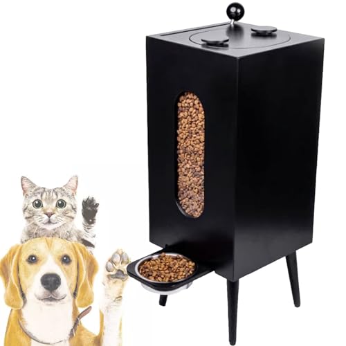 Futterspender für Katzen,Automatischer Futterspender für Hunde und Wasserspender für Hunde,für Hunde,Katzen,Haustiere,große Tiere,Black-LongLegs von SACLMD