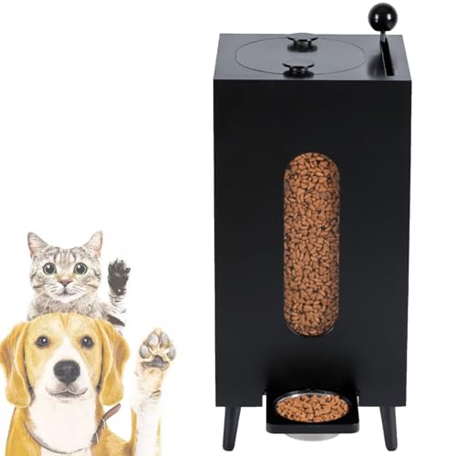 Futterspender für Katzen,Automatischer Futterspender für Hunde und Wasserspender für Hunde,für Hunde,Katzen,Haustiere,große Tiere,Black-ShortLegs von SACLMD