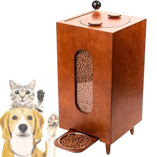 Futterspender für Katzen,Automatischer Futterspender für Hunde und Wasserspender für Hunde,für Hunde,Katzen,Haustiere,große Tiere,Brown-ShortLegs von SACLMD