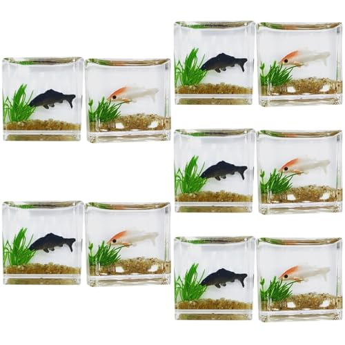 SAFIGLE 10 STK Karpfenbecken Gefälschte Schwimmende Fische Decoraciones para Sala De Casa Miniatur-Aquarium Fischglas Mini-goldfischgläser Mini-gartendekoration Koi-Panzer Haushalt Plastik von SAFIGLE