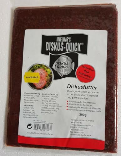 Fischfutter Frostfutter Mieling´s Diskus Quick 5X 200g Tafel Intensiv ROT von SAHAWA