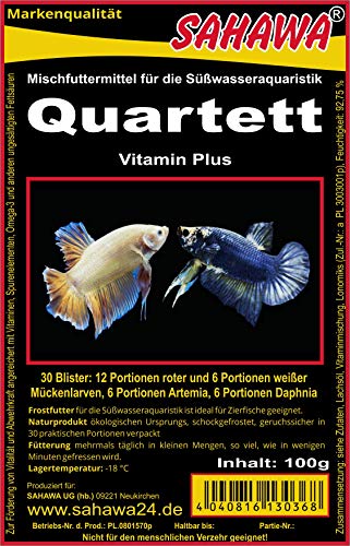 Frostfutter 5X 100g Blister Quartett Mischfutter für Abwechslung im Aquarium Fischfutter von Sahawa