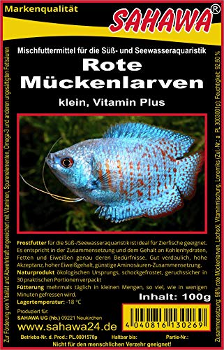 Frostfutter Rote Mückenlarven klein 10x 100g Blistert Fischfutter von Sahawa