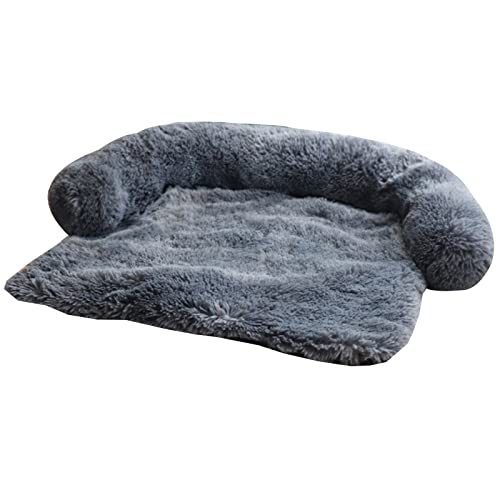 Hundebett Weiche Couch Kissen für Hunde und Katzen, Flauschig Hundedecke Couch, Kuscheliges Hundematte Hundesofa, Softe Haustierdecke Zwinger Hunde Matratze,Darkgray-S von SAHRY