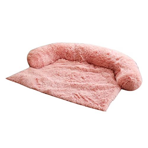 Hundebett Weiche Couch Kissen für Hunde und Katzen, Flauschig Hundedecke Couch, Kuscheliges Hundematte Hundesofa, Softe Haustierdecke Zwinger Hunde Matratze,Pink-L von SAHRY