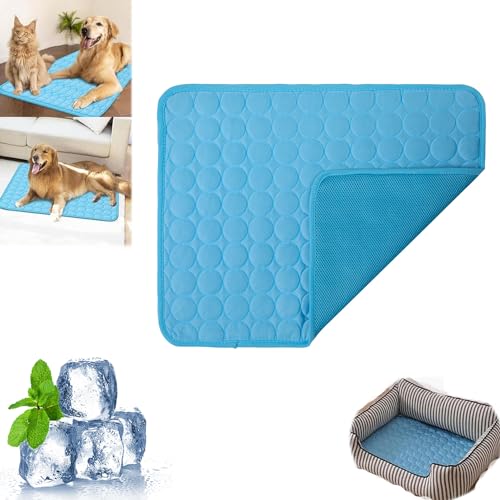 SAKDFHLJLP Chillpaw Paw Pad Cooling, Dog Cooling Mat, 2024 New Pet Cooling Pads, Dog Cooling Mat Outdoor, Pet Cooling Mat for Dogs Cats, Can Be Used on The Floor,Sofa,Bed (L,Blue) von SAKDFHLJLP