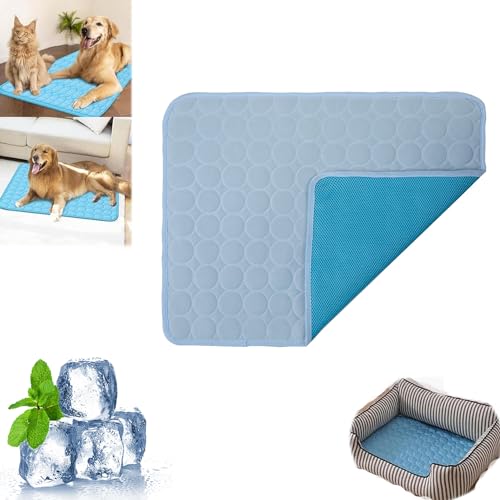 SAKDFHLJLP Chillpaw Paw Pad Cooling, Dog Cooling Mat, 2024 New Pet Cooling Pads, Dog Cooling Mat Outdoor, Pet Cooling Mat for Dogs Cats, Can Be Used on The Floor,Sofa,Bed (L,Light Blue) von SAKDFHLJLP