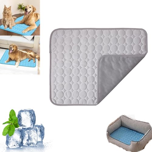 SAKDFHLJLP Chillpaw Paw Pad Cooling, Dog Cooling Mat, 2024 New Pet Cooling Pads, Dog Cooling Mat Outdoor, Pet Cooling Mat for Dogs Cats, Can Be Used on The Floor,Sofa,Bed (L,Light Gray) von SAKDFHLJLP