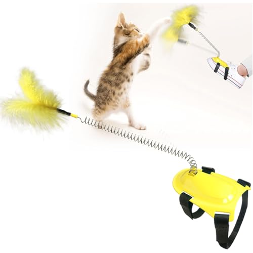 Katzen-Federhalsband-Spielzeug, interaktives Katzenspielzeug for Katzen im Innenbereich, neckender Zauberstab, Halsband, lustiges Katzenspielzeug, geeignet for alte Kätzchen und Kätzchen for Trainiere von SAKURRDD