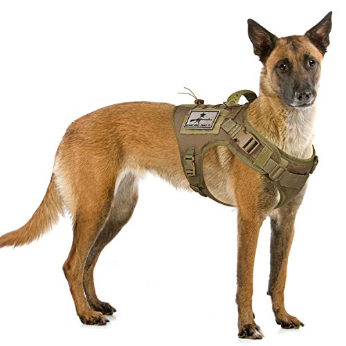 SALFSE Taktisches Hundetrainingsgeschirr, Outdoor-Arbeitsweste, verstellbar, Militär, MOLLE, Hundegeschirr mit Gummigriff von SALFSE