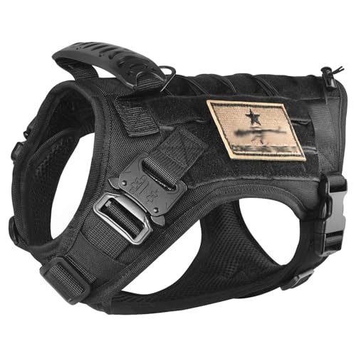 Tactical Service Dog Vest Harness K9 Military Molle Hundeweste für Outdoor Training Jagd Wasserdicht Haustier Hundegeschirr mit Gummigriff & Metallschnalle von SALFSE