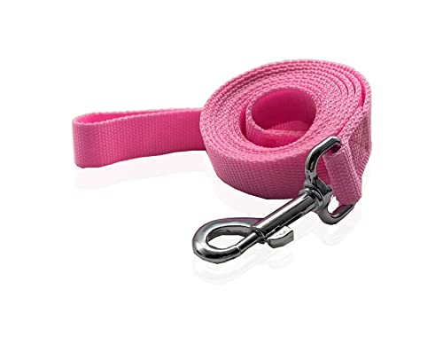 Nylon-Hundeleine, 2,5 m lang, für mittelgroße und große Hunde (2,5 cm x 3,6 m, Rosa) von SALO