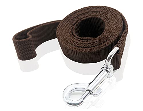 Nylon-Hundeleine, 2,5 m lang, für mittelgroße und große Hunde (2,5 cm x 3,6 m, braun) von SALO