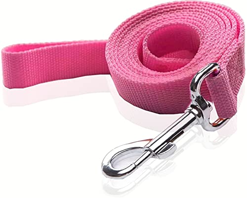 Strapazierfähige Nylon-Hundeleine für mittelgroße und große Hunde, 2,5 cm x 1,5 m, Rosa von SALO