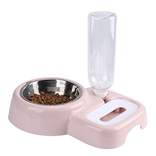 Fütterung Automatische Zuführung, abnehmbare Wasserkanal-Schallwand, für kleine mittelgroße Hundekatze(Pink) von SALUTUYA