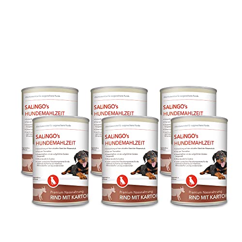 SALiNGO Premium Hundefutter Nassfutter für Hunde Rind mit Kartoffeln & Karotten, getreidefrei, hoher Fleischanteil, Mono Protein von SALiNGO