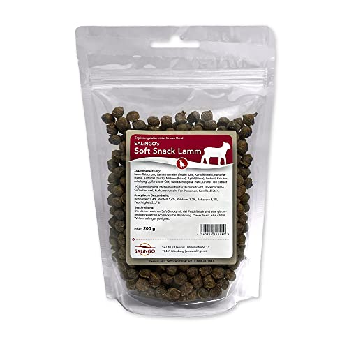 SALiNGO Soft Snack Lamm 200g getreidefrei, zuckerfrei, Trainingsleckerlis für Hunde, Snack für allergische Hunde von SALiNGO