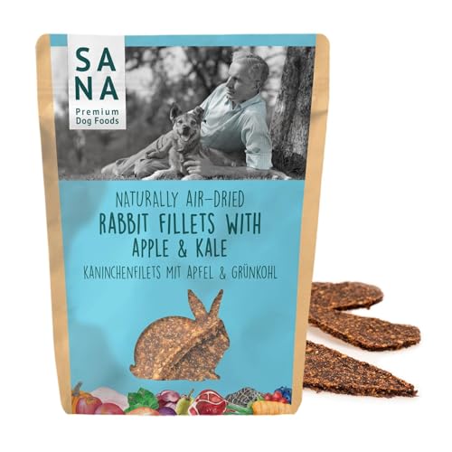 SANA Premium Dog Foods I Nass-Menüs I hoher Fleischanteil, getreidefrei I Verschiedene Sorten und Größen (12 x 800g Dosen, Kaninchen mit Süßkartoffel, Aprikose & Hanf) von SANA Premium Dog Foods