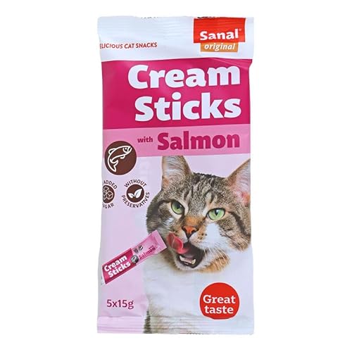 Sanal Cream Sticks Katze Lachs 5X15 GR von Sanal