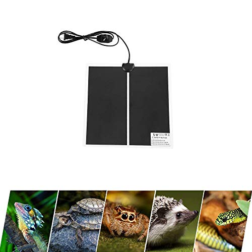 Terrarium Heizmatten, 5W einstellbar Reptile Wärmekissen mit Temperaturregelung für Reptilien Schildkröte, Schlangen, Eidechse, Gecko, Spinne, Raupe - Sicherheit Aquarium Schildkröte Wärmematte von SANKESONG