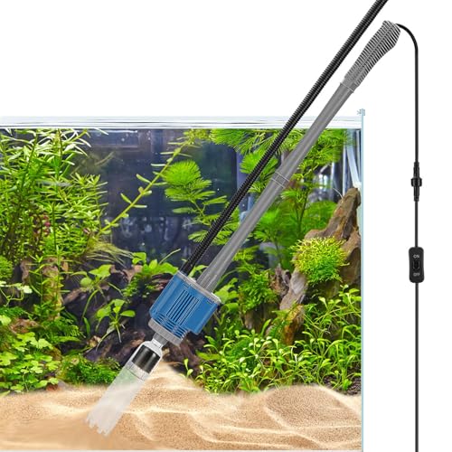 SANON Aquarium Mulmsauger Elektrische, 6 in1 Automatischer Aquarium Wasserwechsler, Fischbehälter Staubsauger, 28W Wasserwechsel Pumpe, Wasserdusche, für Aquarien Algen Kies Schmutz Reinigung Kit von SANON